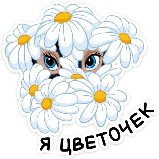flower, floret, chamomile sticker