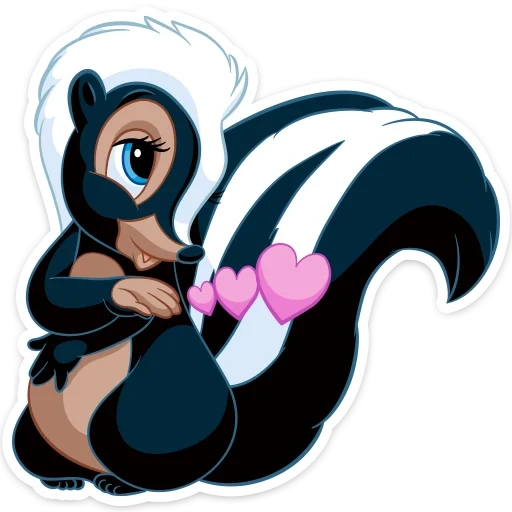 skunk, skunk cartoon, small flower skunk