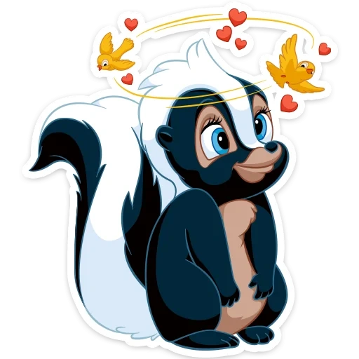 skunk, punas de flores