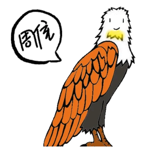 avestruz, clipe de águia, águia de cabeça branca, ilustração vetorial, águia sentado desenho animado