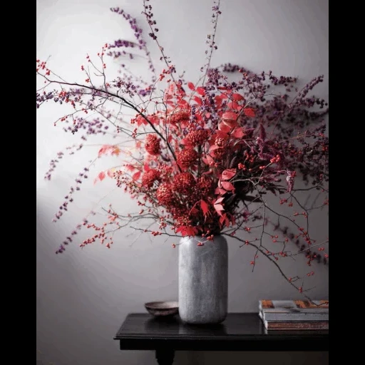 осенний букет, красивые цветы, композиция веток, искусственные цветы, композиция вишневых веток вазе