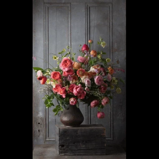 цветы вазе, букет у двери, натюрморт цветы, цветы композиция, композиция цветов
