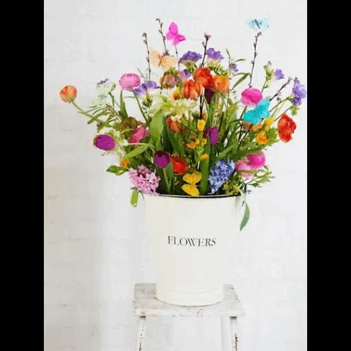 ведро цветок, цветочный букет, флористика цветы, цветочная композиция, цветы весенние букет