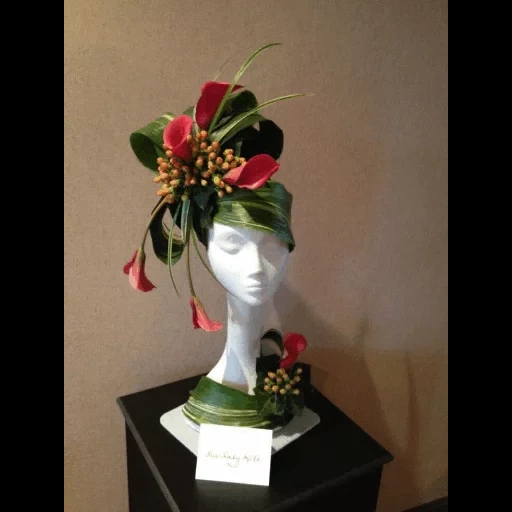 флористика, шляпа цветами, необычные цветы, флористические шляпы, цветочная композиция