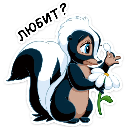 skunk, skunk à petites fleurs, cartoon skunk