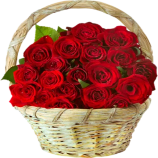 rose basket, flowers basket, basket with flowers, basket with flowers, red roses basket