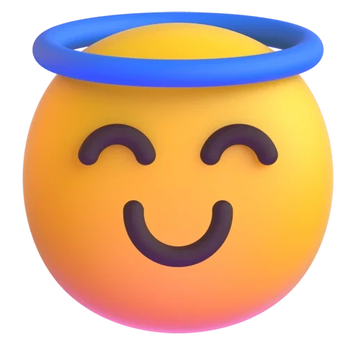 emoji, emoji auf, smileik ist ein halo, emoji emoticons, lächelnd smilek mit einem heiligenschein