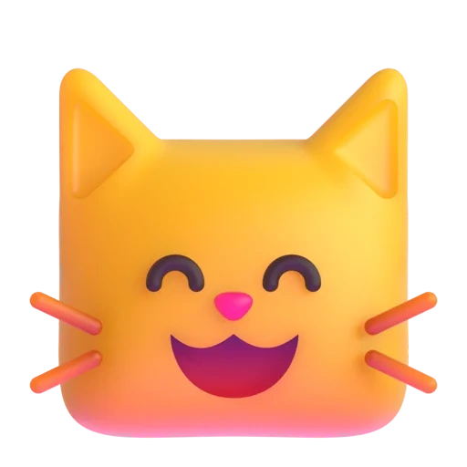sourire chat, chat emoji, emoji de chat, emoji cat rit, toy cat soft joy happy baby