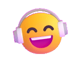 emoji, risonho, emoji face, fones de ouvido emoji, fones de ouvido emoji