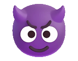 símbolo de expresión, joypixels 6.0, ángulo de expresión, la sonrisa del diablo, sonrisa púrpura