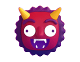 emoji demon, monster emoji, iblis smileik mereka, topeng demon emoji, emoji monster merah