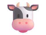 a toy, cow head, the face of the cow, cow's muzzle, kawaii cows