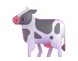 un jouet, vache emoji, vache laitière, vache de figure 2d, vacheur