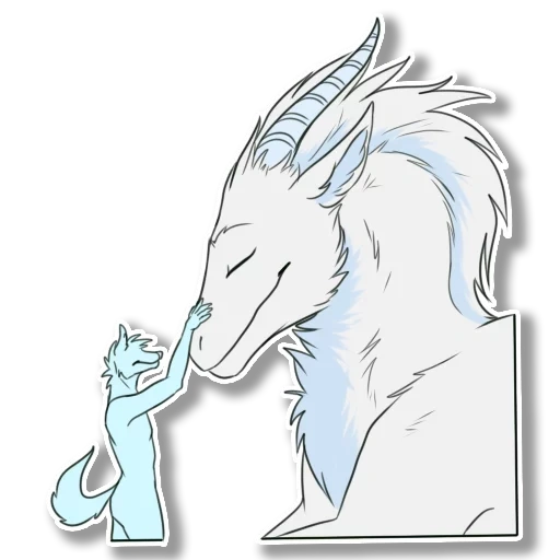 draghi, furry è un drago bianco, creature mitiche, arte della saga di draghi freddi, disegni mitici di creature