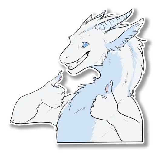 anime, il drago, furry è un drago bianco, creature mitiche, northern dragon avatar