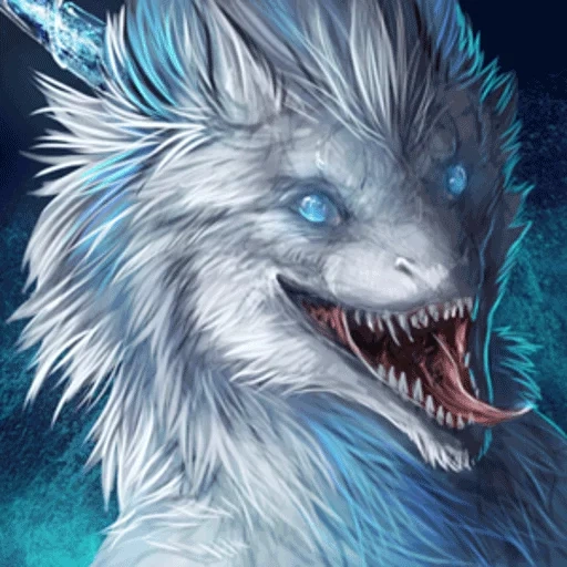 anime, fantasy, werewolf, wolf throne, white dragon