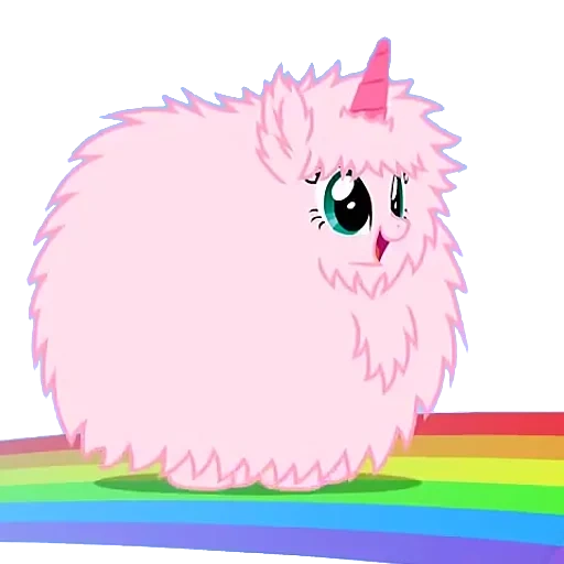 frafi unikorn, pink flafi puff, pink frafi eu nicole, flafi puff unicorn, pink fluffy unicorn dancing on rainbow