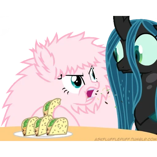 soffice sbuffo flutteshy, spike crisalis fliffy puff, pony fluffy puff crisalis, pignolo di queen crisalis fluffy, pigna della principessa crisalis fleffi