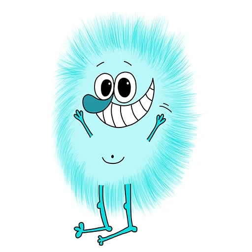 hairy, hairy, mr hairy, cartoon emoticon blau