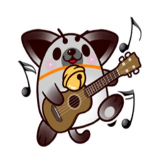 anime, gitar, panda lucu, sapi yang menggemaskan, klip gitar kucing