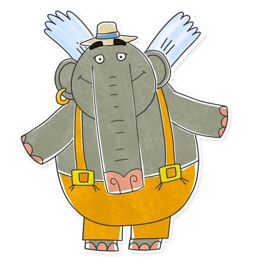 elefante prab, elefante volador, animación voladora de dibujos animados, elefante plabu volador, elefantes de la serie de animación de animales voladores