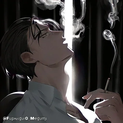 arte de anime, anime pessoal, anime caras adoráveis, guy fumando anime, caras da estética de anime