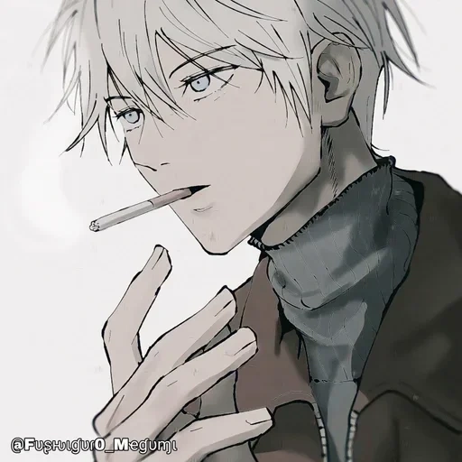 anime boy, anime boy, cartoon characters, anime boy art, anime smoking guy