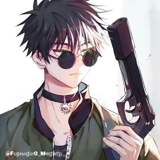 ideas de anime, arte de anime, chicos de anime, personajes de anime, markwing al niño con una pistola