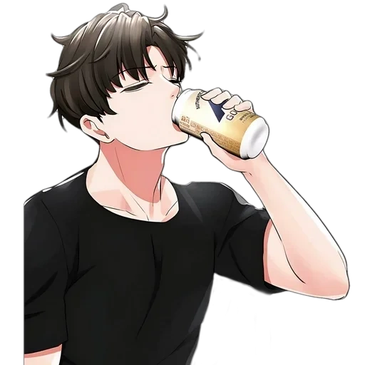 lovely cartoon, anime boy, anime boy, cartoon characters, anime boyfriend drinks