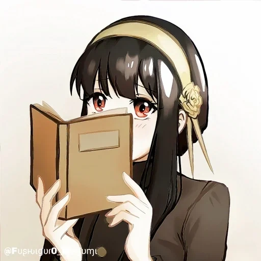 imagen, chica anime, personajes de anime, tian a la cara con un libro, el anime es pobre niña