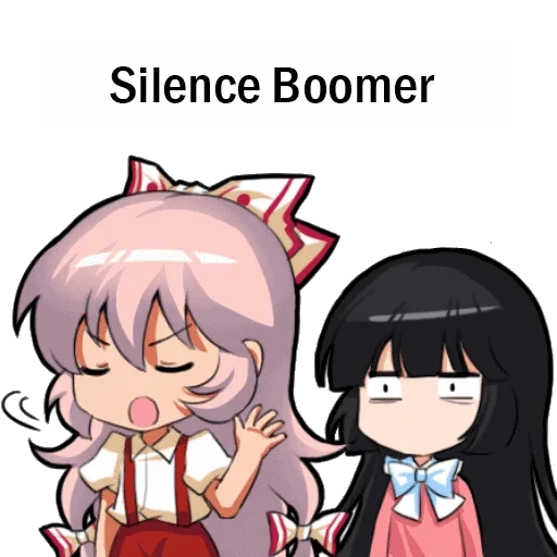 anime expression pack, back-of-head expression, silence boomer, anime smiling face, touhou project