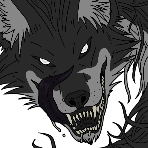 anime, wolfskunst, schlechter wolf, der wolf grinste, wolfskunst ist böse