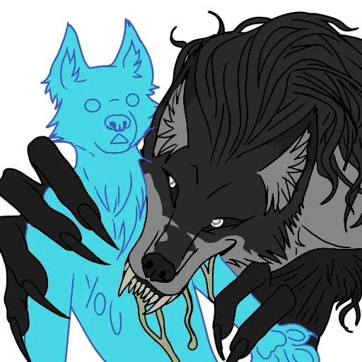 wolf, wolfskunst, wölfe des anime, werwölfe der kunst, figur des werwolfs