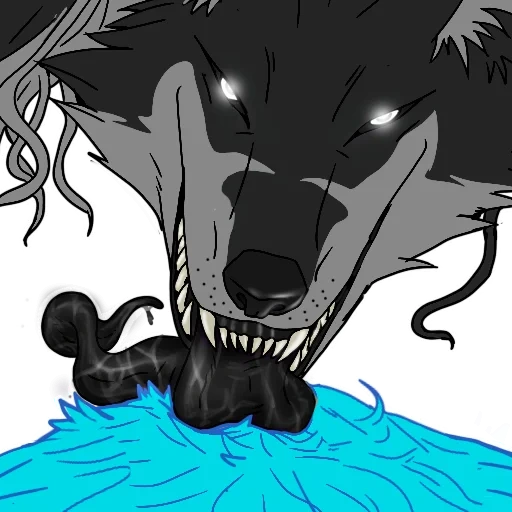 wolf, wolfskunst, wölfe des anime, animashny wolf, die mündung eines anime wolfs