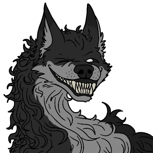 wolf, wolfskunst, der wolf ist wütend, grauer wolf, werwolf zeichnung