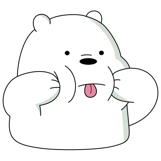 ours polaire, les dessins sont mignons, l'ours est mignon, ours polaire, l'ours de dessin animé blanc montre la langue