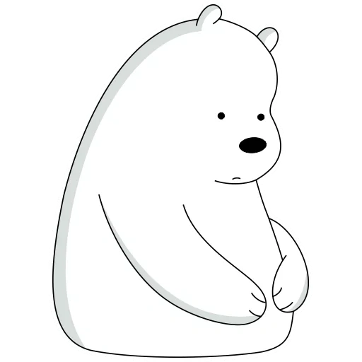 orso polare, we orso nudo bianco, we bare bears ice bear, cartoon dell'orso polare, we orso nudo orso polare