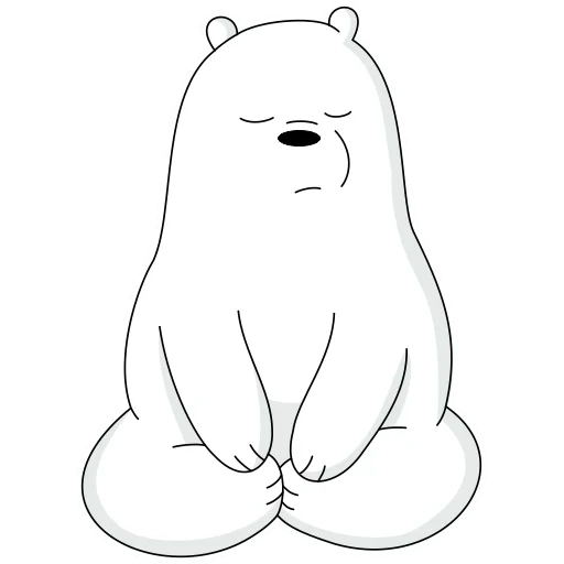 urso polar, urso de esboço, urso polar de urso nu we, toda a verdade do urso é branca, cartoon branco toda a verdade do urso