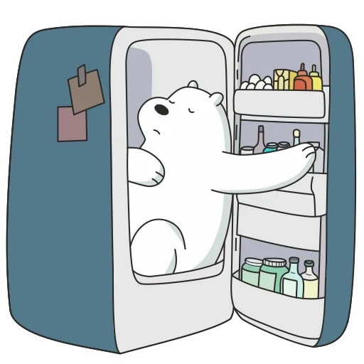 sleeve, white bear, little bear white, bear refrigerator, white refrigerator we naked bear