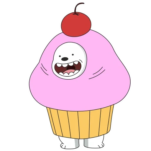 muffin, muffins cor-de-rosa, cupcake de desenho animado, padrão de cereja muffin, toda a verdade sobre o urso