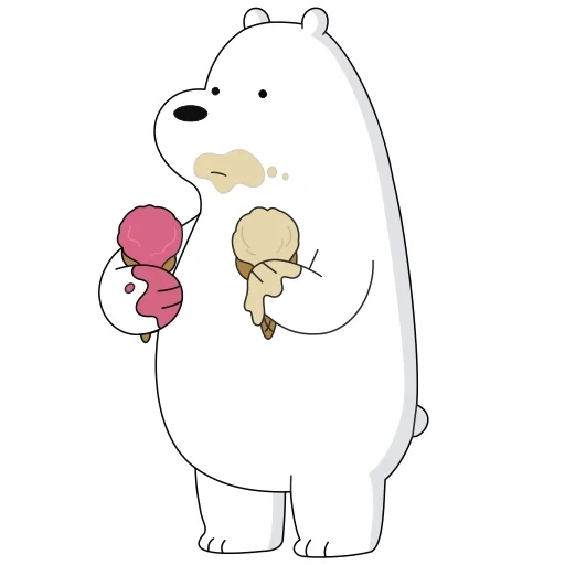 orso bianco, orso carino, we bare bears grizzlies, ice bear we bare bears, noi orso ordinario bianco