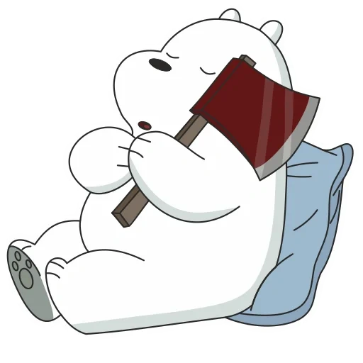 polar bear, polar bear, white bear, white bear with an ax, we bare bears white bear