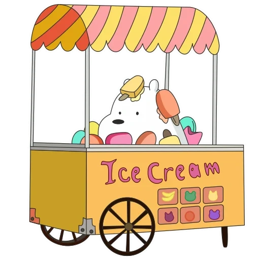 ice cream cart, the cart with ice cream vector, ice cream cart, fargon with ice cream without a background, cross with ice cream illustration
