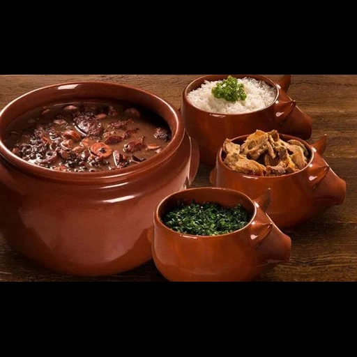 food, dishes, fejoada, food pots, georgian pots of pots