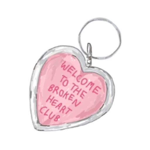 un cœur de porte-clés, le cœur de trick de papa, tiffany est en argent rose, le trousseau est transparent, le cœur pendentif de tiffany rose