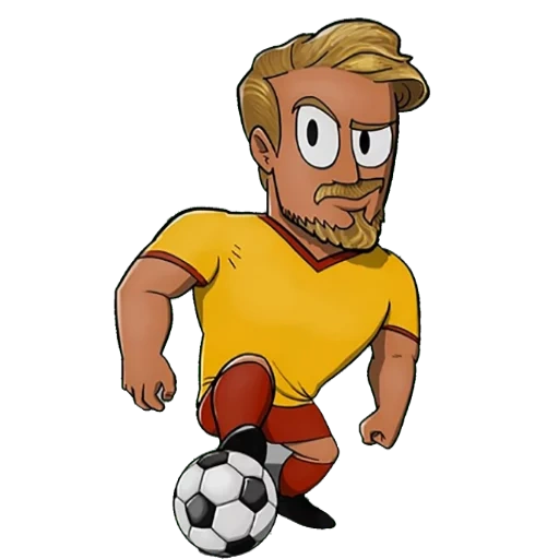 fútbol, fútbol, jugador de fútbol de dibujos animados