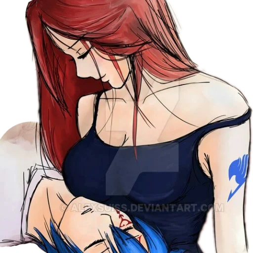 erza is scarlet, fairy tail, gerard erza, fairy tail elsa gerard, fairy tail elsa gerard death