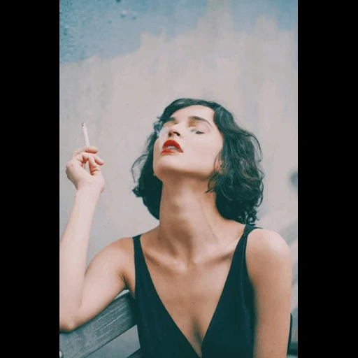 jovem, fumando garota, ellen von unwern, menina com um cigarro