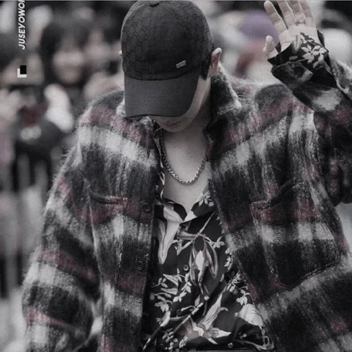 rap, human, a handsome boy, jackson wang is asleep, checkered shirt