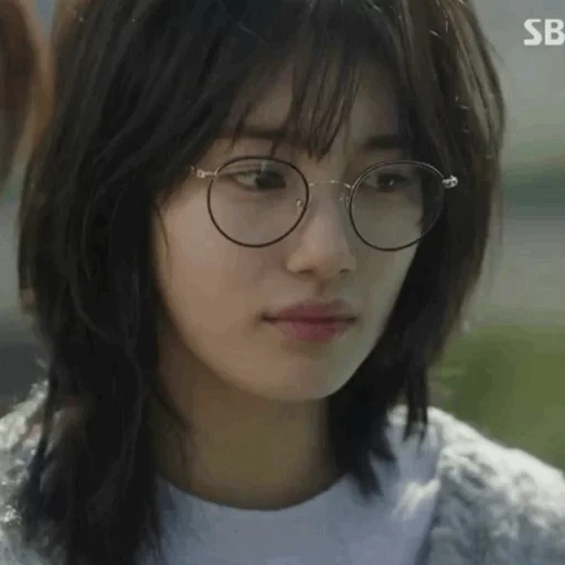 les filles, lunettes de théâtre, coupes de cheveux coréennes, jusqu'à ce que tu dors la série, pendant que tu dors drame susie